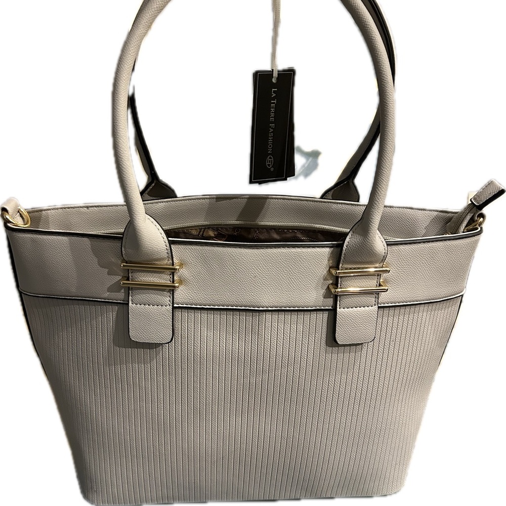 LA Terre Fashion Vegan white Purse Bag Brand New